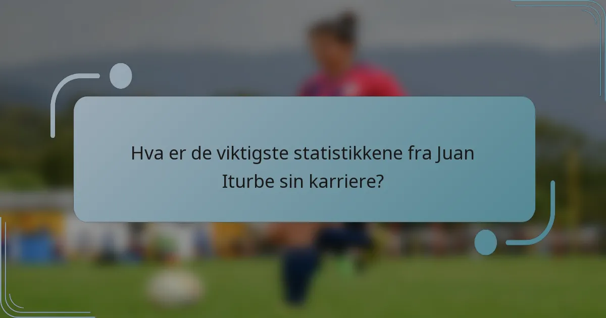 Hva er de viktigste statistikkene fra Juan Iturbe sin karriere?