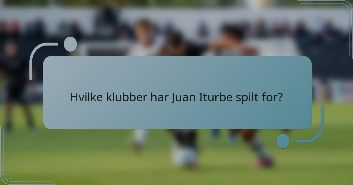 Hvilke klubber har Juan Iturbe spilt for?