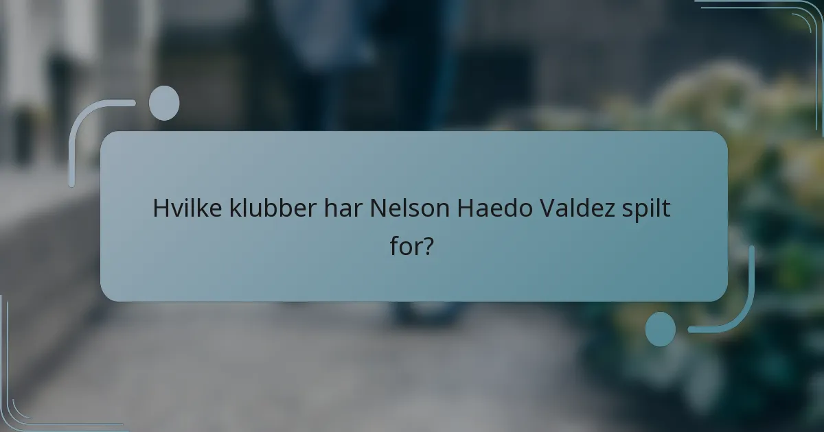 Hvilke klubber har Nelson Haedo Valdez spilt for?