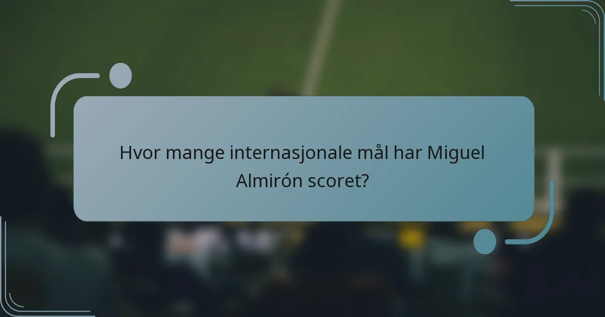 Hvor mange internasjonale mål har Miguel Almirón scoret?