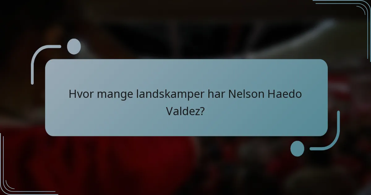 Hvor mange landskamper har Nelson Haedo Valdez?