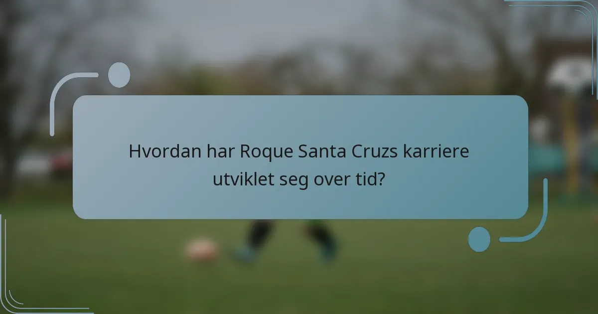 Hvordan har Roque Santa Cruzs karriere utviklet seg over tid?
